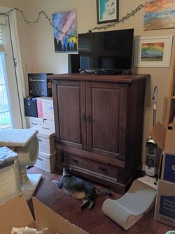 Wood entertainment center