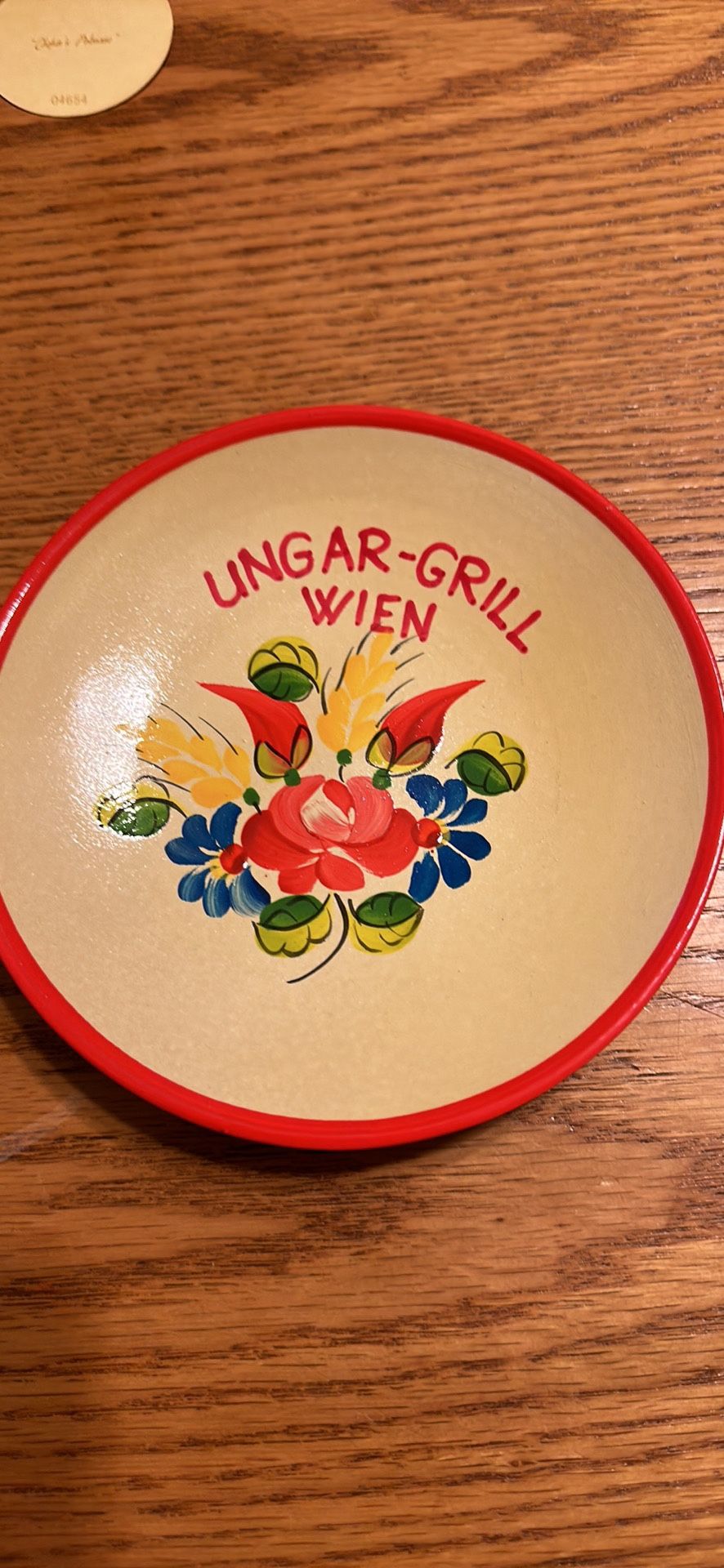 Ungar-Grill Vienna Hand Painted Plate 4 Star Hungarian Restaurant Austria