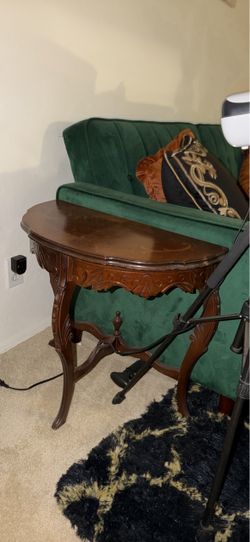 Vintage half moon side table