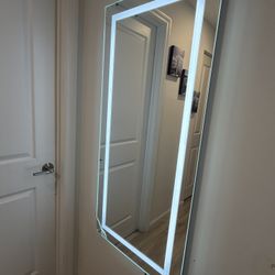 LED Lighted Wall Mirror 22 Width / 47 Tall Inches 