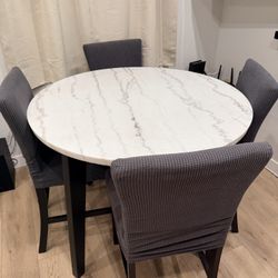 Elm Marble Round Table 