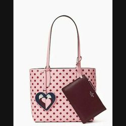 Kate Spade Reversible Tote Bag With Wristlet And A WALLET BUNDLE