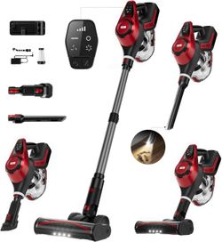 Cordless Vacuum Cleaner, 30Kpa Home Stick Vacuum, Smart Display & 1.5L Dust Cup, 55mins Max Runtime, Rechargeable Lightweight Handheld Vavuum for Pet 