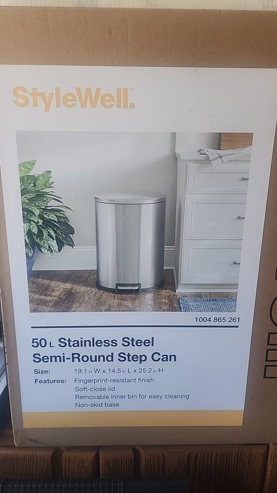 💥 StyleWell 50L Stainless Steel Step Can - Sleek & Clean! 💥$45