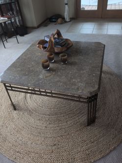 Marble top coffee table and end table