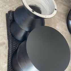 2 black cast  end tables/side tables -22” high