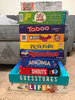Board Game Bundle: The Game of LIFE, Pictionary, Tabboo, Rummikub, Guesstures, & More! $40 ALL or $7 EACH