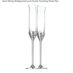 Vera Wang Love Knots Silver Champagne Glasses