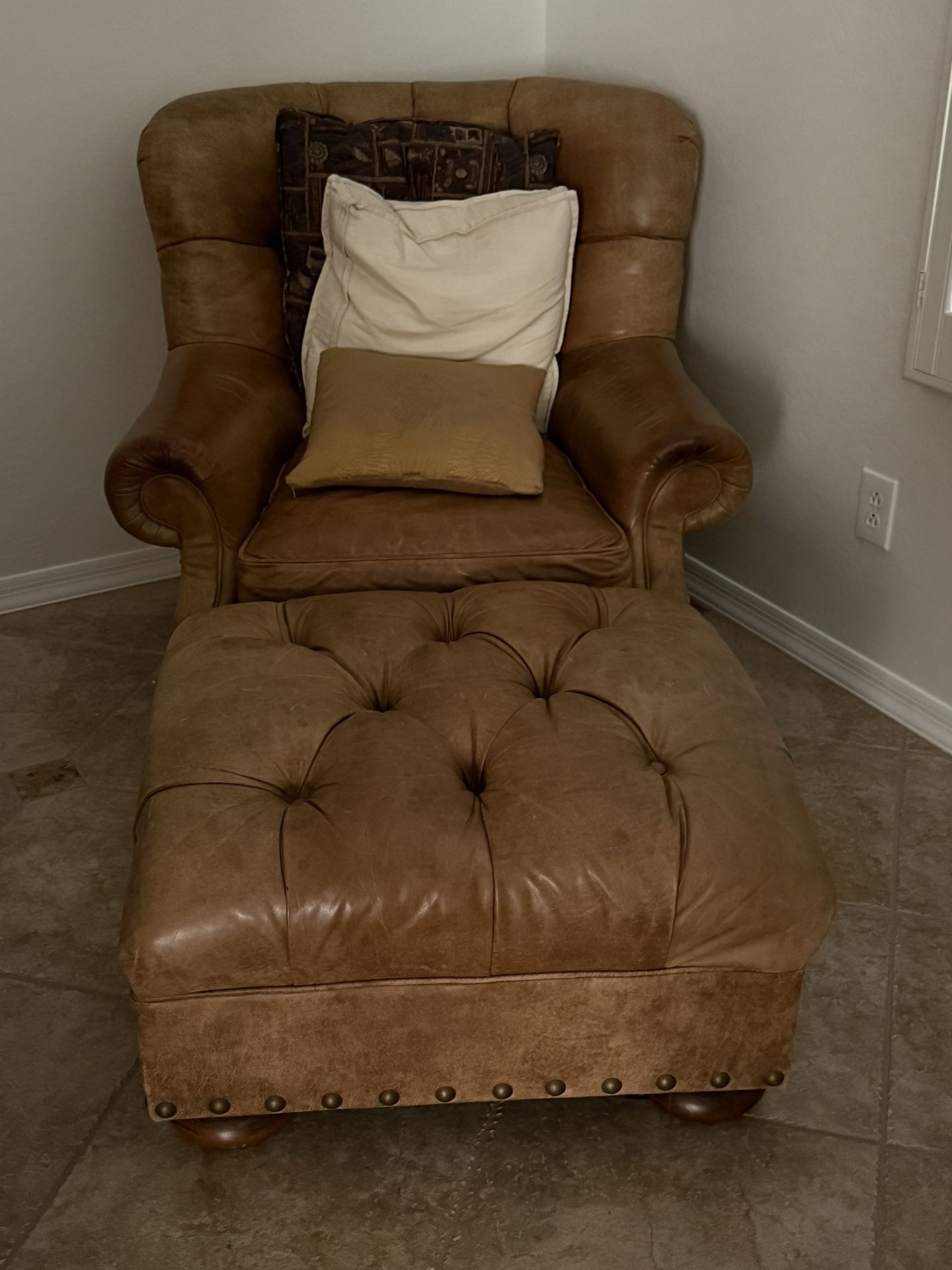 Leather Chair Ottoman