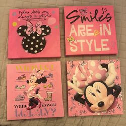 Mini Mouse Set Of 4 Canvas 