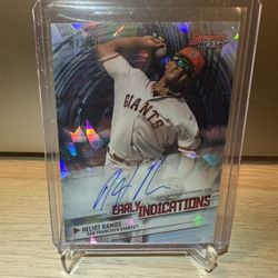 HELIOT RAMOS AUTO 2018 BOWMAN BEST EARLY INDICATIONS CRACKED ICE #/25 SP ATOMIC