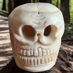 Stunning hand carved Large Yak bone Skull Bead for meditation,decor and pendant etc 2”inch tall & 49grams