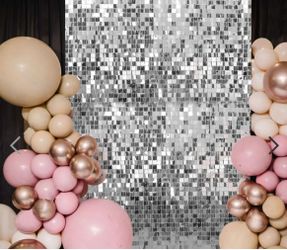 Silver Shimmer Backdrop Wall