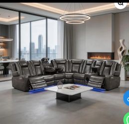 New black recliner sectionals