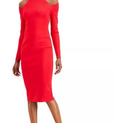 INC Cold-Shoulder Sweater Dress