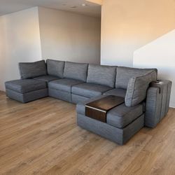 Lovesac Grey Slub Tweed 6 Seat 6 Side Sactional - 🚚 FREE DELIVERY // $50 FINANCING 💸