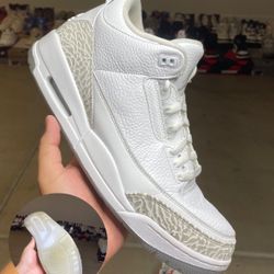 Jordan 3 Pure White Size 13