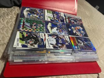 Binder of football cards