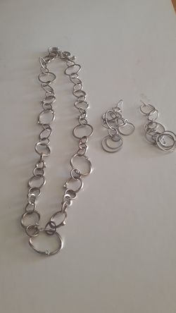 Silver Necklace & Earrings Set