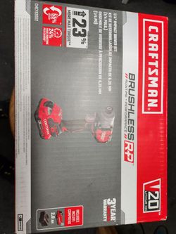 Craftsman brushless cordless 1/4" impact driver kit. Batt incl