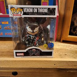 Funko Pop Marvel 965 Venom On Throne Glow In The Dark POP IN A BOX EXCLUSIVE Brand New 