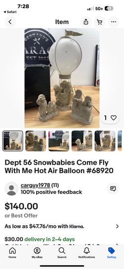 Vintage Department 56 Winter Tales Snowbabies  Statue Decor Christmas 