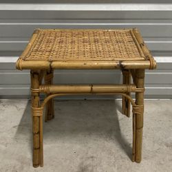 Small Bamboo/Rattan Wicker Side Table