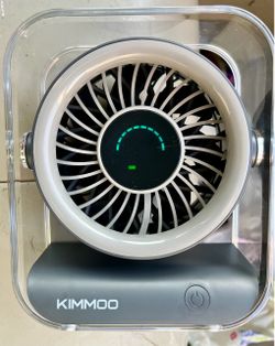 Black Rechargeable USB Turbo Desk Fan with Digital Display, 100 Speeds