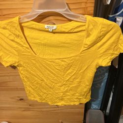 Size Medium Yellow Crop Top