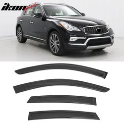 Fits 2014-2017 Infiniti QX50& 08-12 EX35 4PCS Window Visors Smoke Acrylic Rain Shade