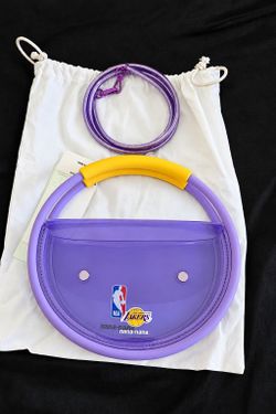NEW LA Lakers nana-nana Hoop PVC Purse – Purple – Medium
