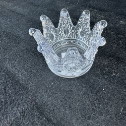 Glass Crown Candle Holders 