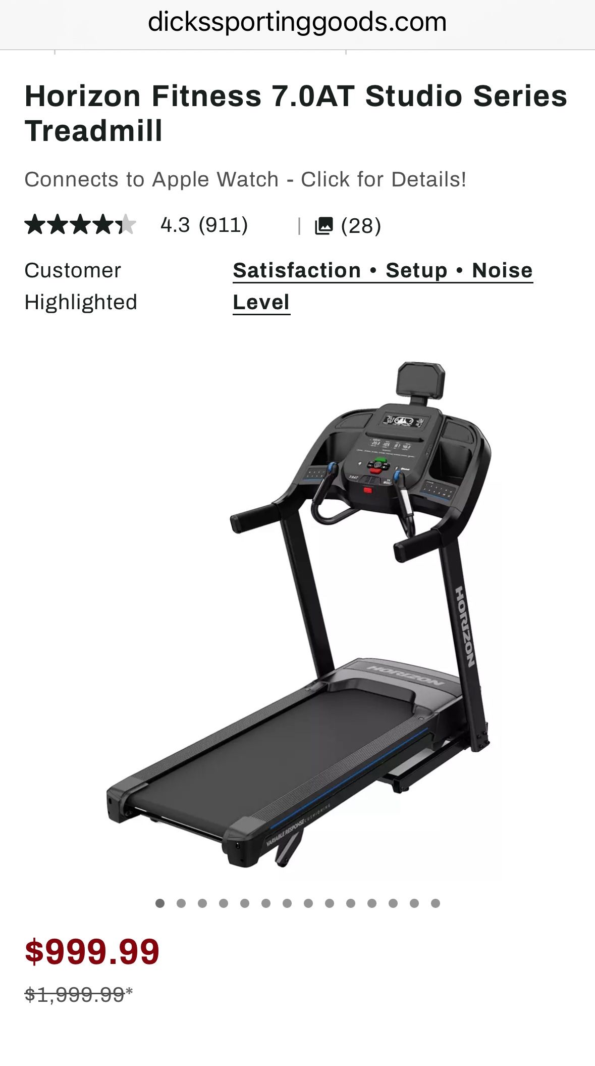 Horizon 7.0AT treadmill