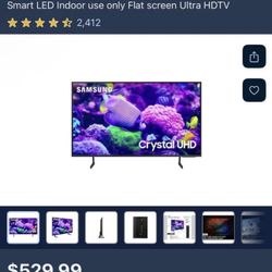Brand New Samsung Crystal UHD DU7200 65-in 2160p (4K) Smart LED Indoor use only Flat screen Ultra HDTV
