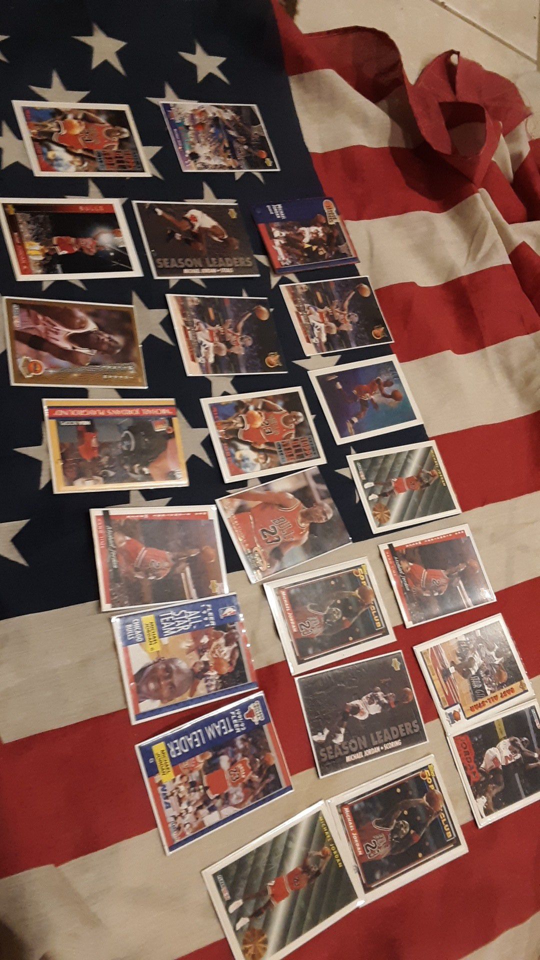 23 Michael Jordan cards sleeved and in great condition.