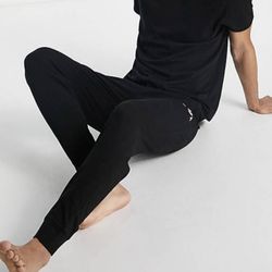 Emporio Armani monogram joggers sweatpants Black Size S