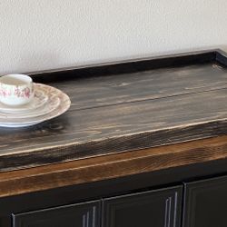 Large Black handmade Serving Tray/Ottoman Tray