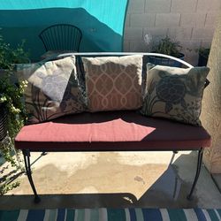 Nice wrought iron love seat and 2 matching chairs