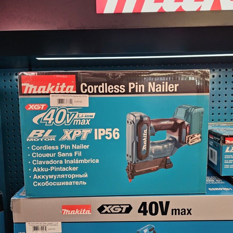 Makita 40v XGT 23 Ga Pin Nailer Kit