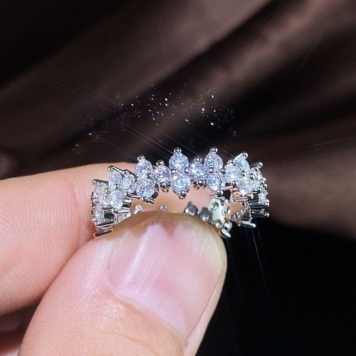 "Hot Shiny Moissanite Zircon Eternity Rings for Women, PD570
