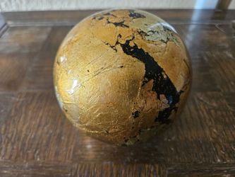 Gold and Black Decorative Sphere 4" Diameter