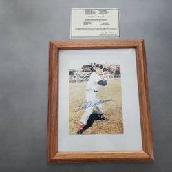 Framed Ted Williams Autographed Photo COA