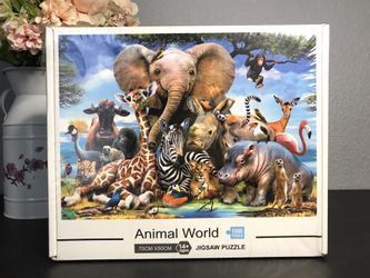 Jigsaw Puzzle 1000 Piece Animal World Puzzle for Kids Adult 27" L x 20" W Jigsaw Puzzle Stress Relief Game