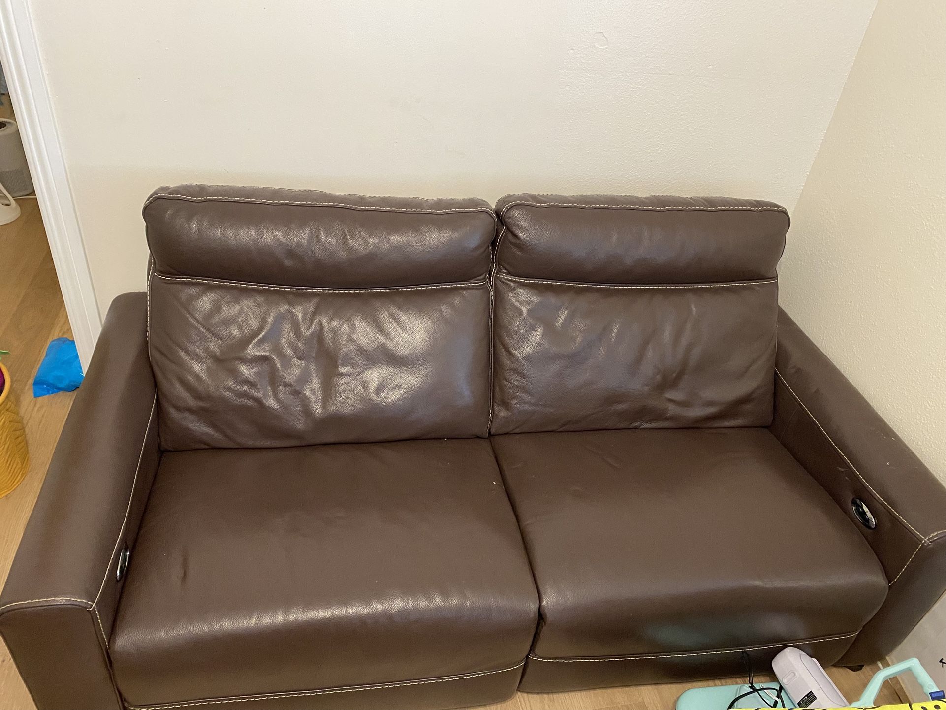 Genuine Leather Reclining Couch 