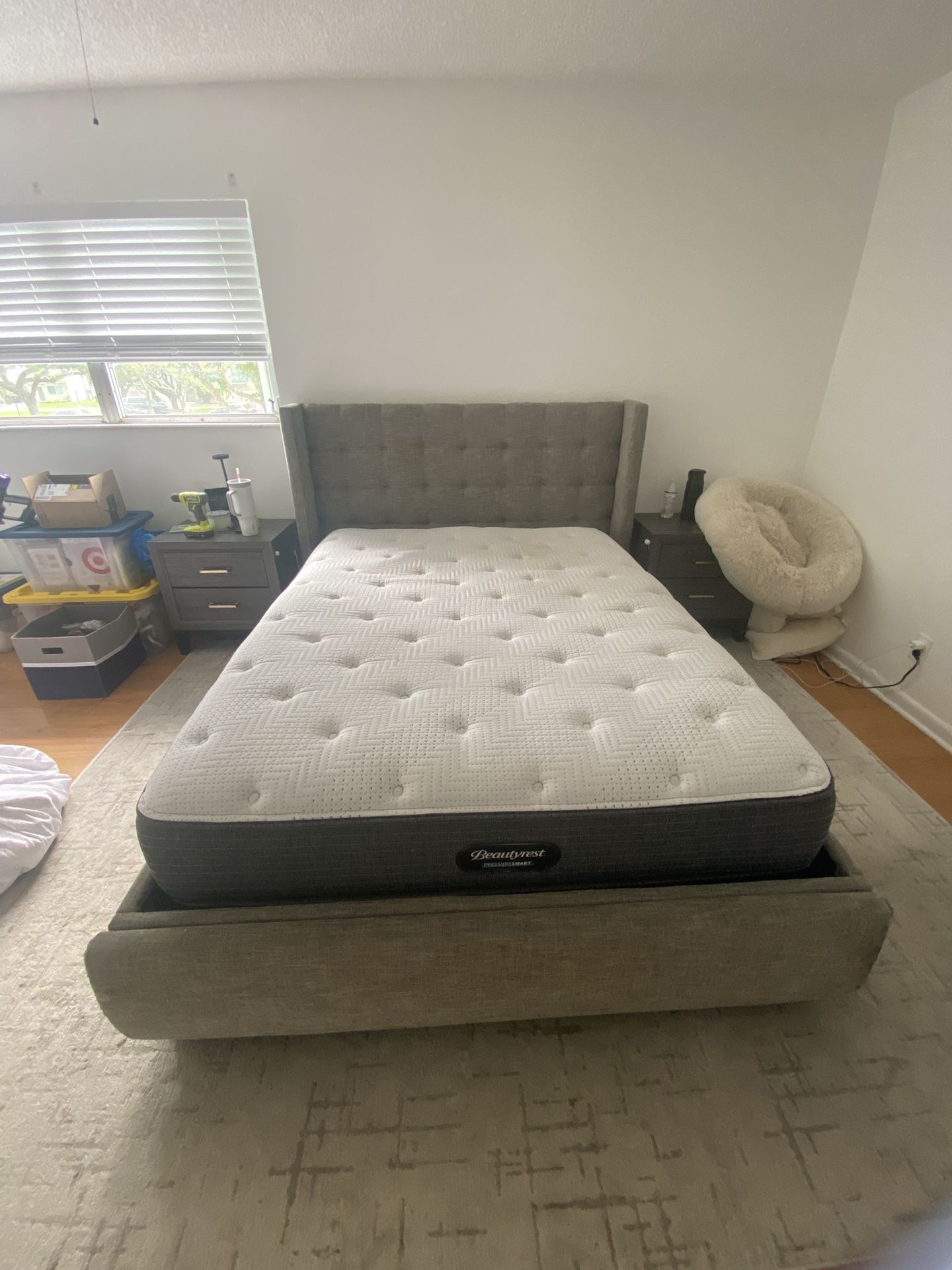 Queen Bed Frame & Mattress