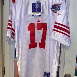 NFL Reebok 2007 Size 50 XL Superbowl 42 Plaxico Burress New York Giants Jersey