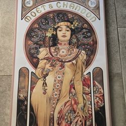 Alphonese Mucha Moet & Chandon Canvas Print 35x24" Art Nouveau