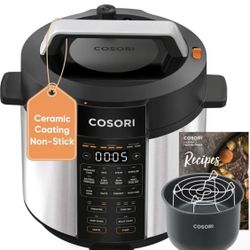 New 6QT Pressure Cooker, 9-in-1 Multi Cooker, Non-stick Ceramic Inner Pot,Stainless Steel 