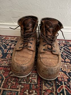 Brown Leather Moc Toe Work Boots