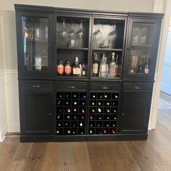 Pottery Barn Modular Bar Hutch/Cabinet with Wine Rack (like new)